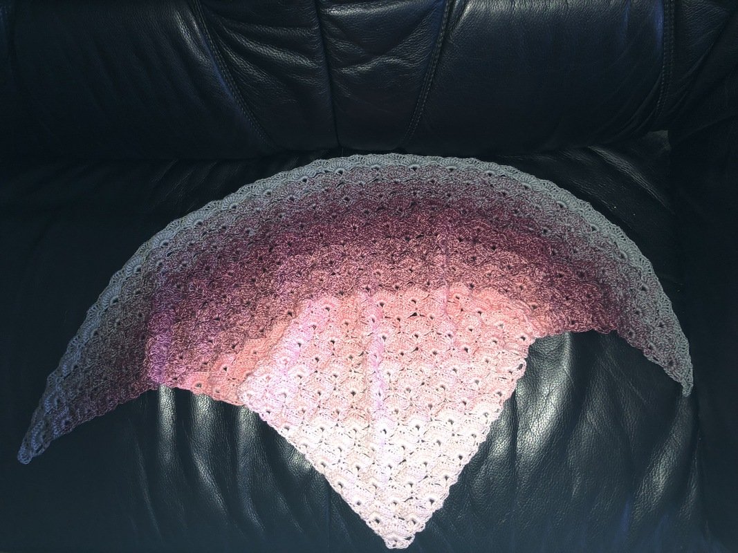 Tuch "Reliefmuscheln" mit 1 Bobbel Woolly Hugs-Cotton häkeln