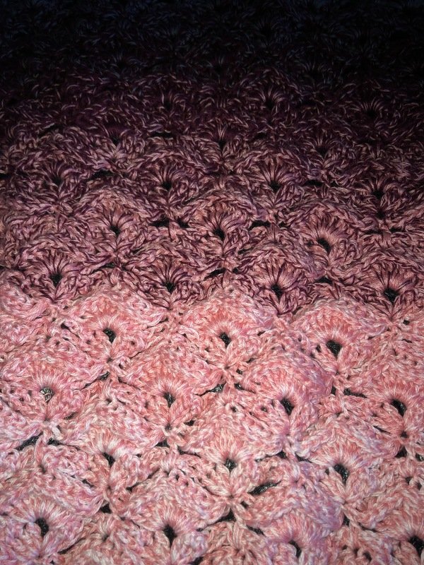 Tuch "Reliefmuscheln" mit 1 Bobbel Woolly Hugs-Cotton häkeln