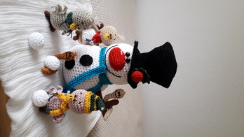 Super Anleitung. Ich habe nur ne kleine Änderung vorgenommen, denn der Schneemann war mit doch zu gross. Ich find es so auch niedlich. Danke für die super tolle Anleitung.