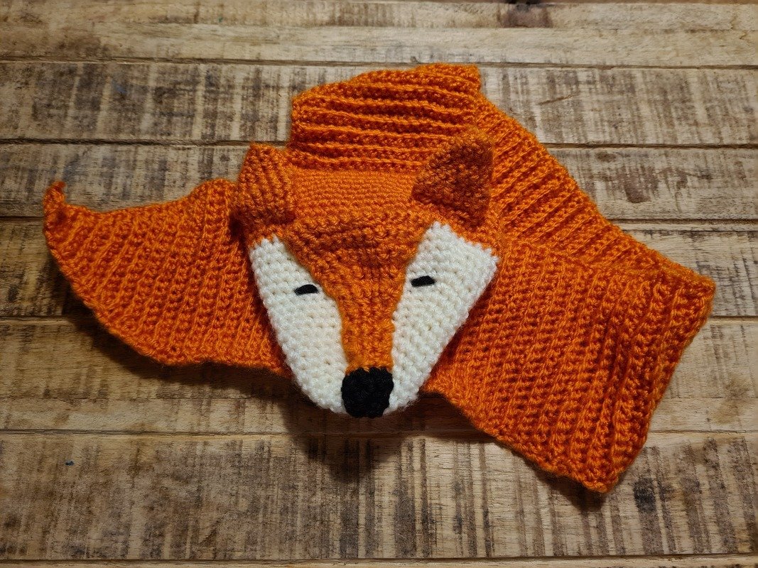 Häkelanleitung, Kinderschal mit Tiermotiv &#039;Fuchs&#039; und &#039;Maus&#039;