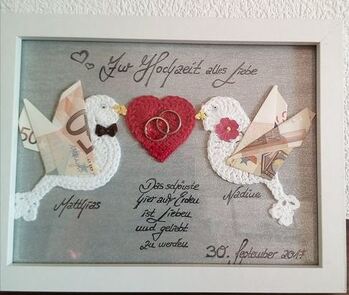 Super Idee für ein Hochzeitsgeschenk,bissel abgeändert aber sonst nach Anleitung ;-)