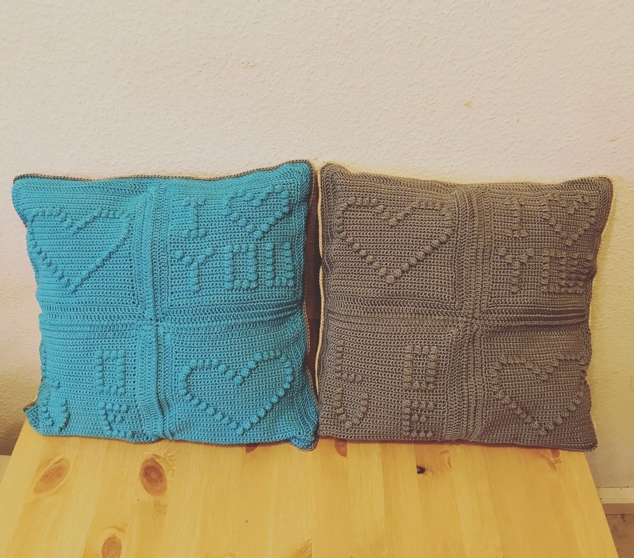 Häkeln / Dekokissen mit Herz