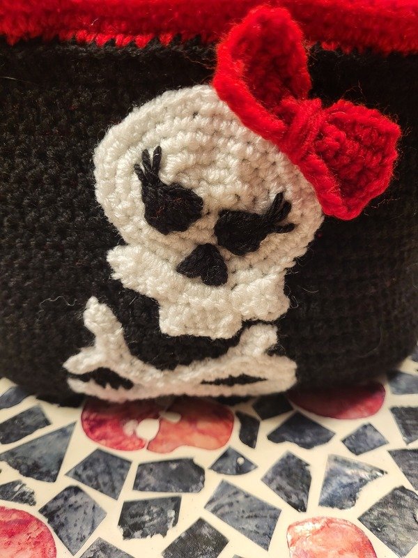 Häkelanleitung - Applikation - Totenkopf