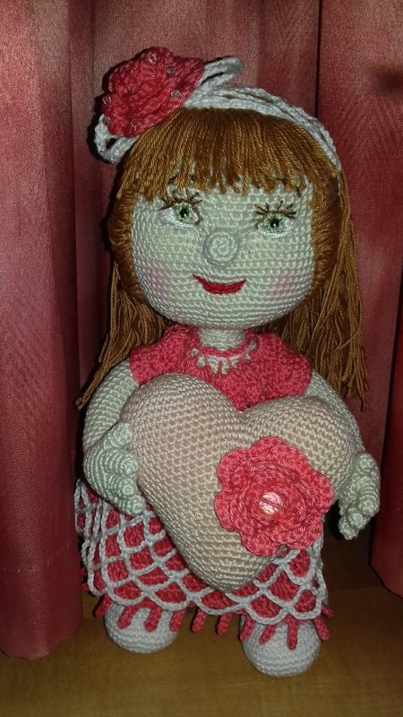 Häkelanleitung Puppe, Valentinchen