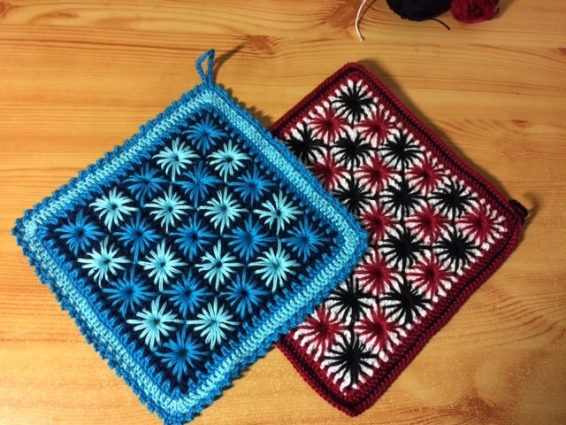 Topflappen Blumen - Häkelanleitung