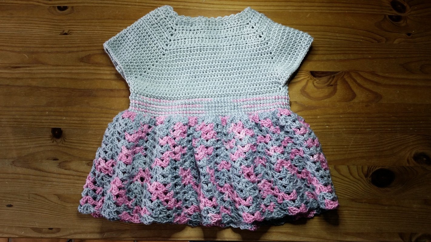 2 in 1 Häkelanleitung - Kindertop oder Kleid violet rose - alle Größen - einfach