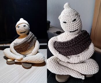 Der Buddha ging ultra schnell zu häkeln. Hatte es mir schwieriger vorgestellt, aber geniale Anleitung
vielen Dank nochmal