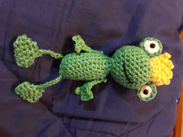 Häkelanleitung Schlüsselanhänger kleiner Frosch `to go`