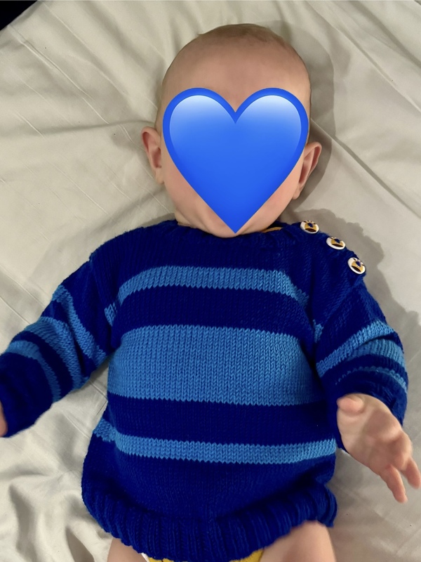 Anleitung Baby-Pulli f. Jungs Gr. 74-80