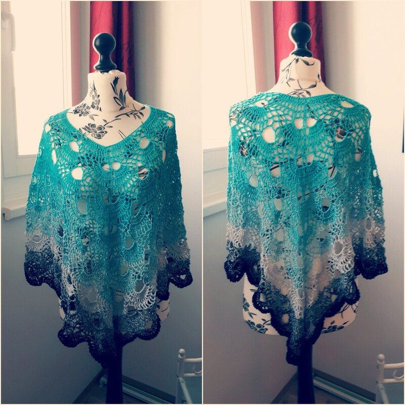 Poncho &quot;Virus-Like&quot; aus 1 BOBBEL-COTTON  Woolly Hugs häkeln