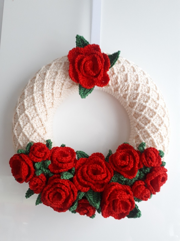 Häkelanleitung Türkranz Rose