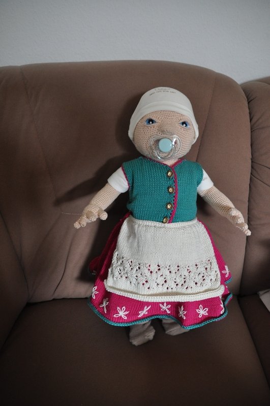 Strickanleitung Babydirndl 56/62