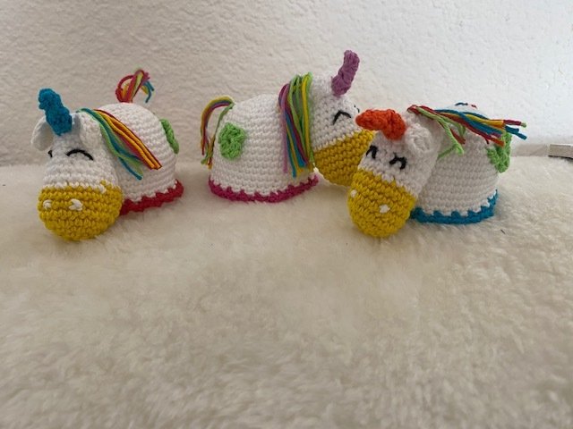 Eierwärmer Einhorn Kleeblatt - Häkelanleitung