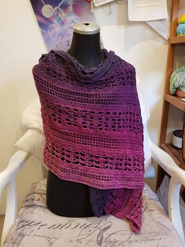 Häkelanleitung Tuch/ Stola &quot;Dark Lady&quot;