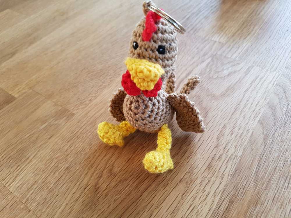 Schlüsselanhänger Hühner Huhn Hahn Bauernhof Aus Baumwollstoff Und
