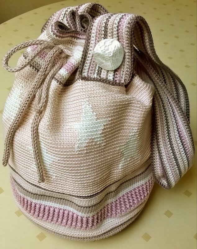 Mochilla Häkelbeutel mit Sternen, Tapestry Häkeltechnik