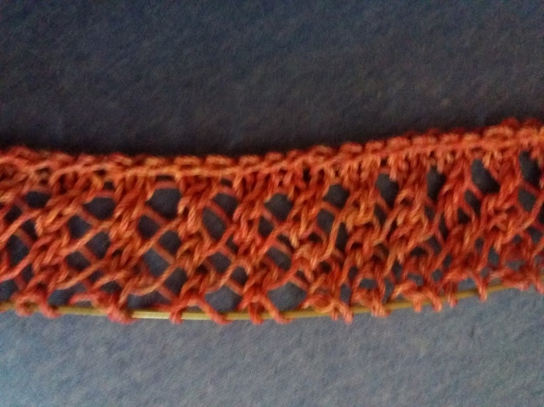 Baumwoll- Netzpulli mit 3/4 Ärmeln Gr.38(40)42/44 gestrickt