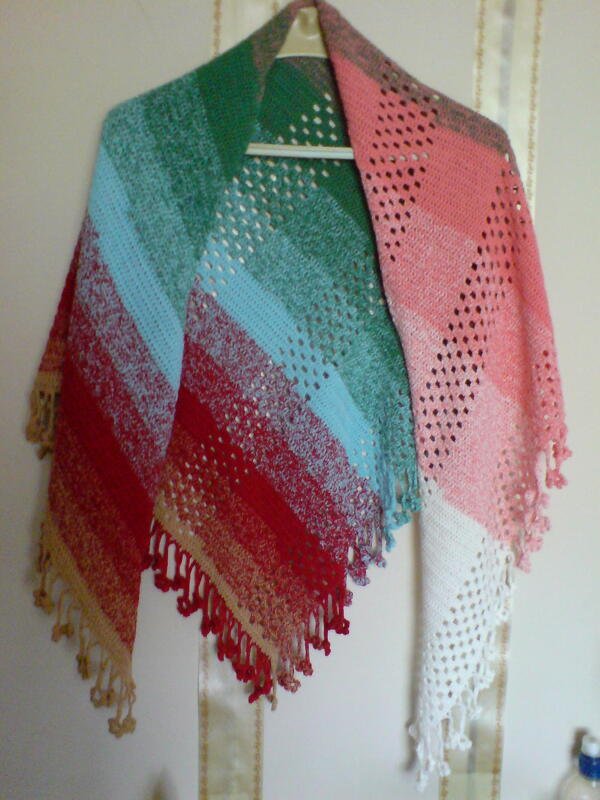 Crochet pattern shawl, wrap Daisy