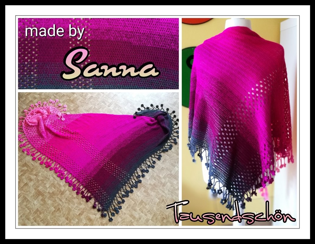 Crochet pattern shawl, wrap Daisy