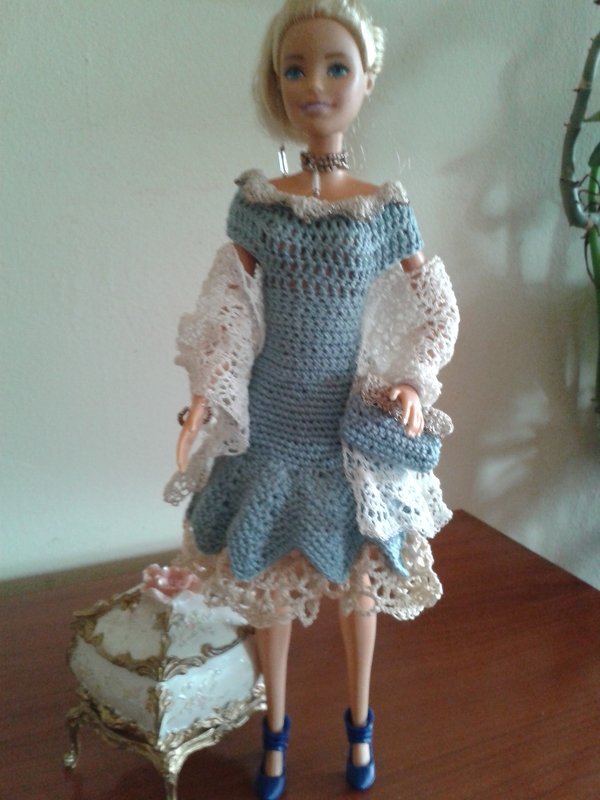 Häkelanleitung Barbie Set  in Marine Farben