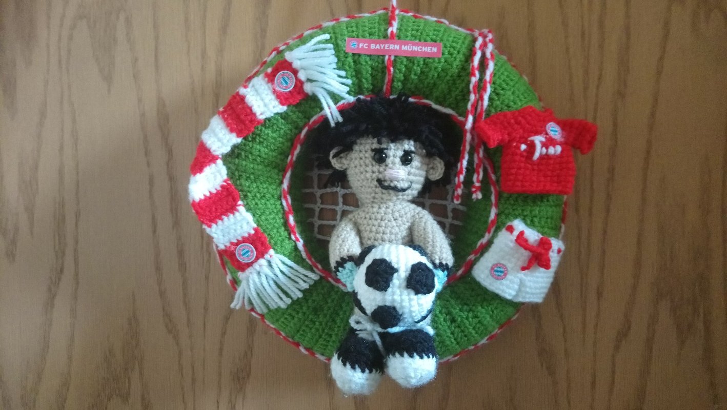Häkelanleitung Türkranz "Theodor" der Fußballstar