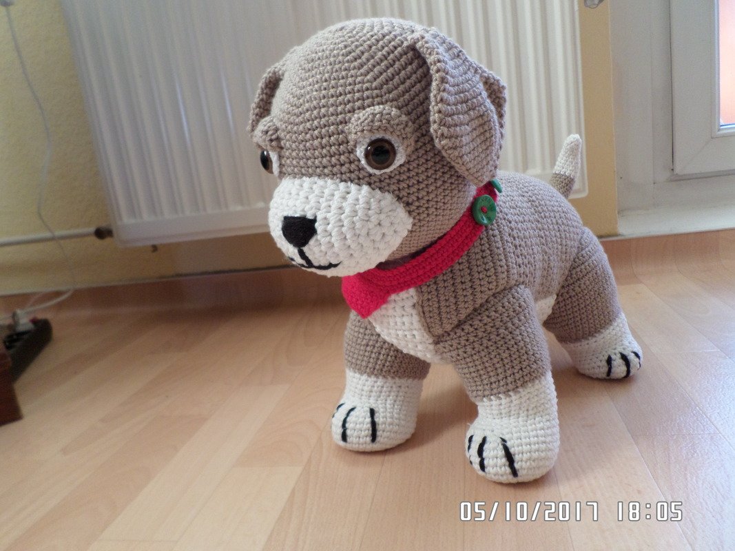 Häkelanleitung für Gabis Hund Shorty, den kleinen Krawallmacher, ca. 35 cm