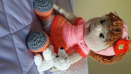 Häkelanleitung Puppe,Greta Gänseblümchen