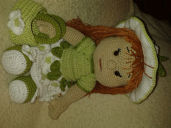 Häkelanleitung Puppe,Greta Gänseblümchen