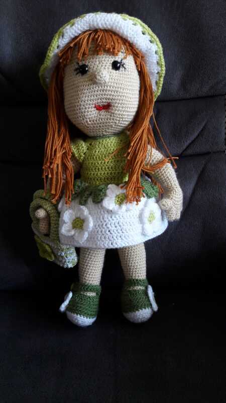 Häkelanleitung Puppe,Greta Gänseblümchen