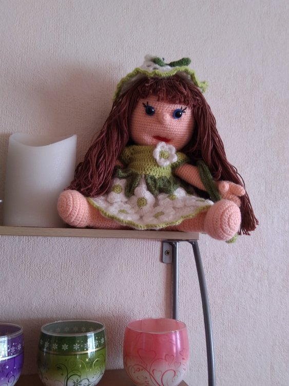Häkelanleitung Puppe,Greta Gänseblümchen