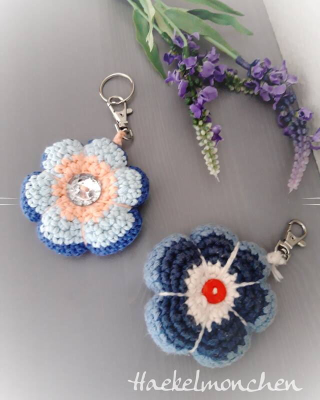 Bunte Blume Schlüsselanhänger