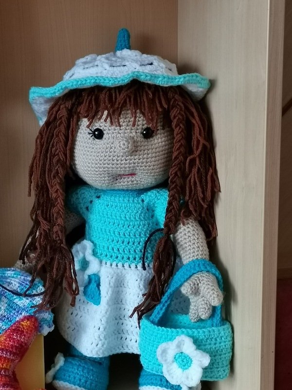 Häkelanleitung Puppenkleidung, Greta Gänseblümchen