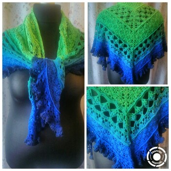 Twirls Deluxe , Farbe: Mojave Azurite (17), NS 3,5mm, Kante abgewandelt zur Rüsche