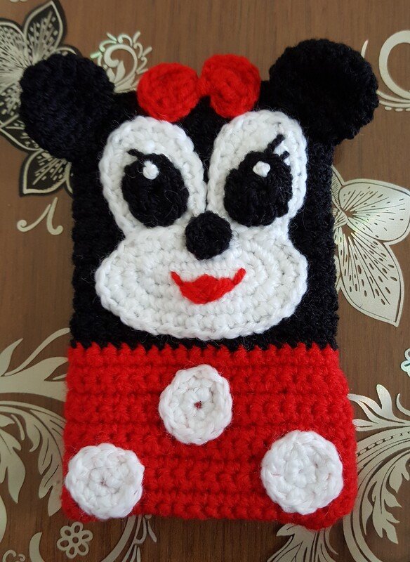 Häkelanleitung Handyhülle Maus