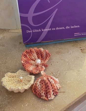 Hat Spaß gemacht und sieht hübsch aus. Farbe passend zu einer großen echten Muschel  gewählt 😊