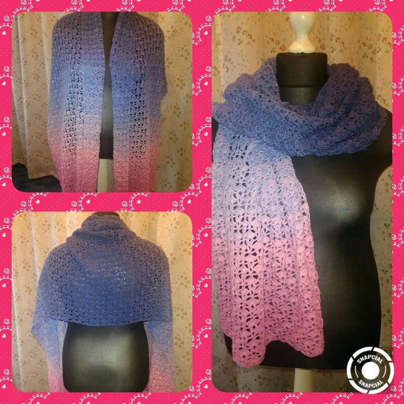 Stola WINDHAUCH mit 1 Woolly Hugs BOBBEL-COTTON häkeln