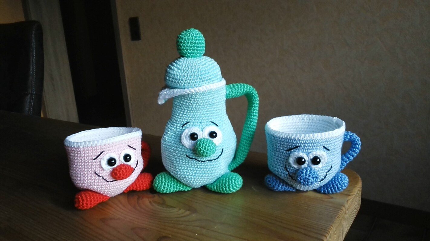 Crochet Pattern - cute cups