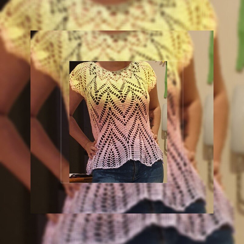 Tunika Morgensonne häkeln aus 1 Woolly Hugs Bobbel-Cotton mit Veronika Hug