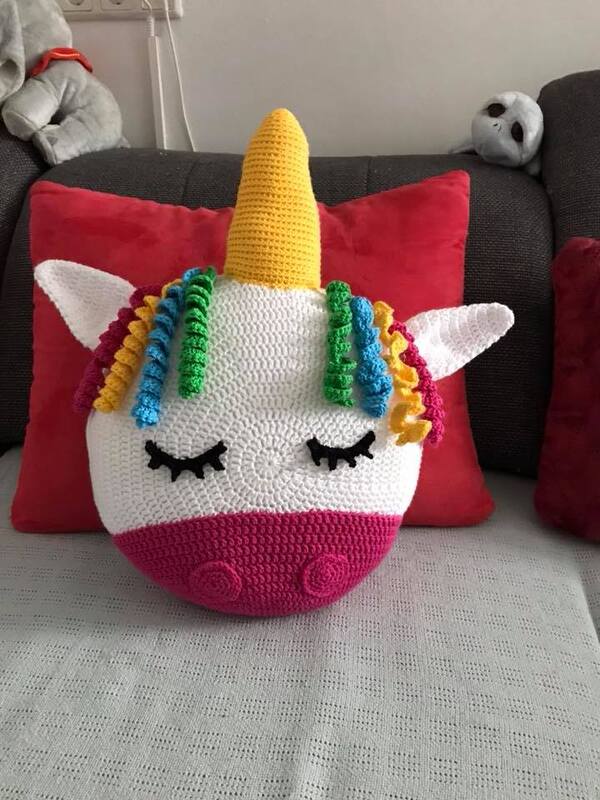 74 Häkelanleitung Kissen Einhorn Einhornkissen