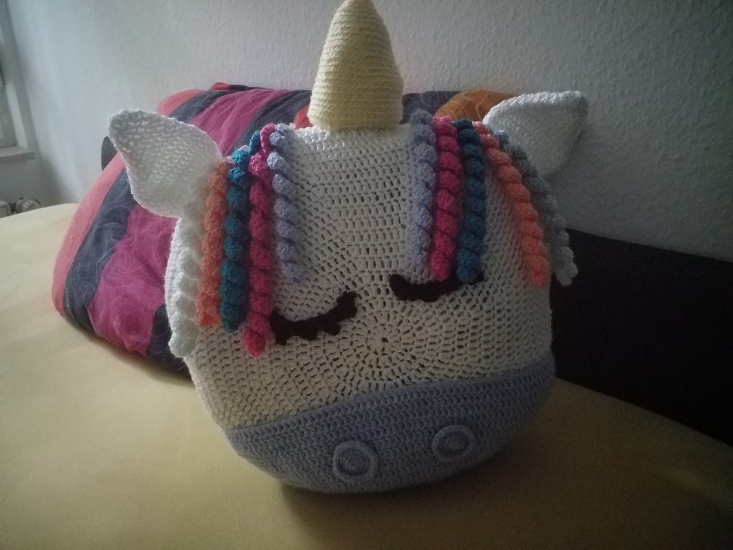 74 Häkelanleitung Kissen Einhorn Einhornkissen