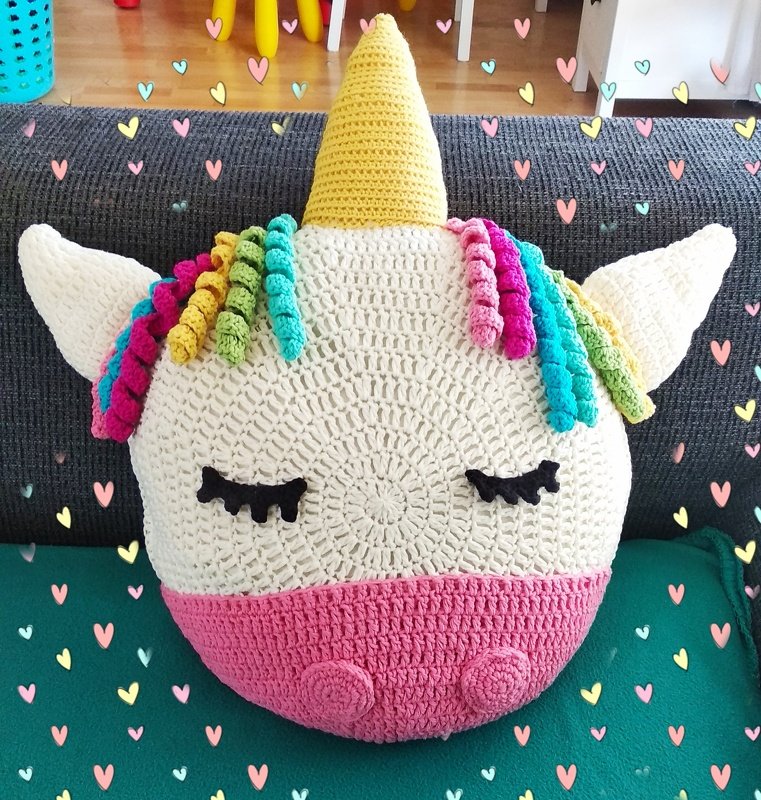 74 Häkelanleitung Kissen Einhorn Einhornkissen