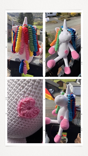 Sehr schöne Anleitung ,gut verständlich und das Einhorn hab ich schon mehrmals gehäkelt