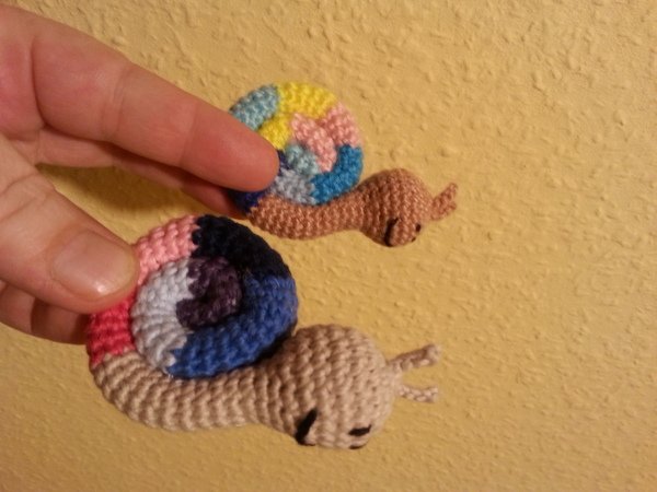 Kleine Schnecke Schlüsselanhänger Häkelanleitung