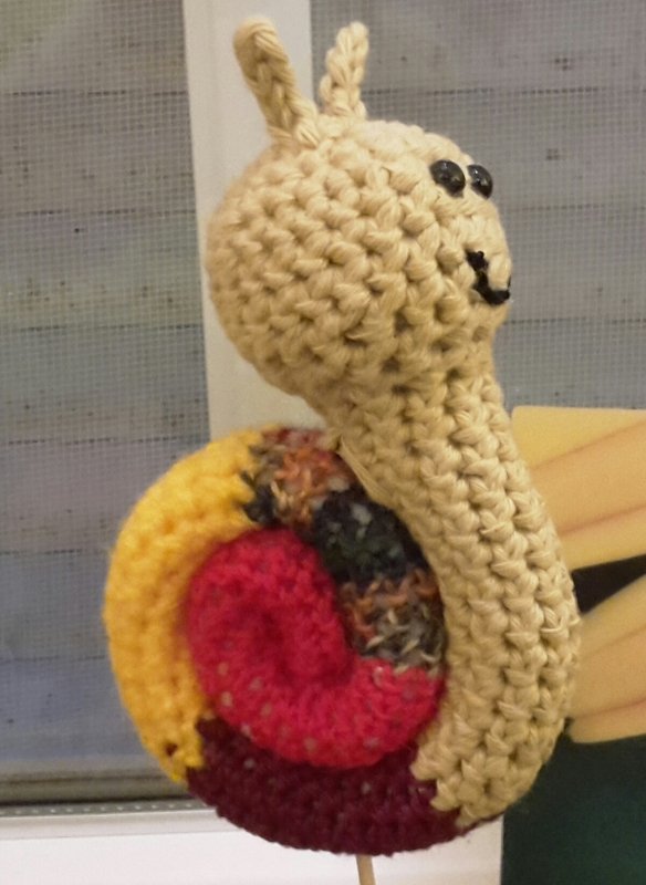 Kleine Schnecke Schlüsselanhänger Häkelanleitung