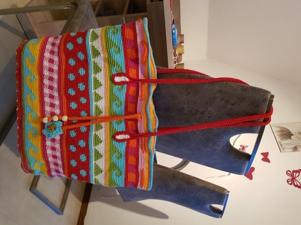 Shopper Tasche kunterbunt Häkelanleitung