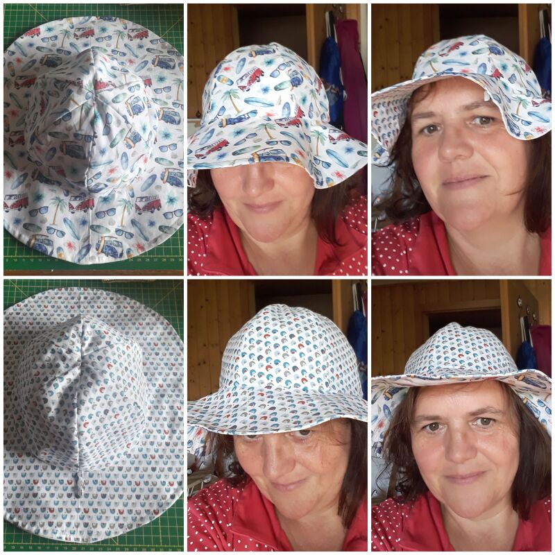 Wendehut Mathilda nähen Gr . 42 - 60 Anleitung E-Book Hut Sommerhut Sonnenschutz