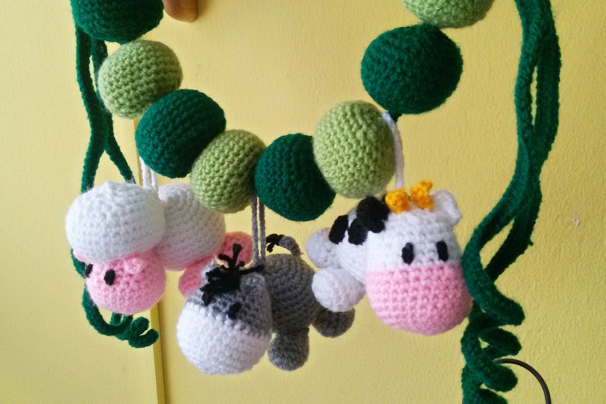 Kinderwagenkette Bauernhof - Häkelanleitung/PDF