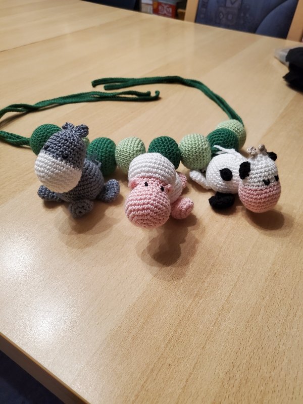 Kinderwagenkette mit Erweiterung Bauernhof - Häkelanleitung/PDF