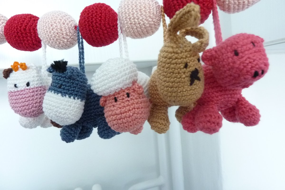 Kinderwagenkette mit Erweiterung Bauernhof - Häkelanleitung/PDF