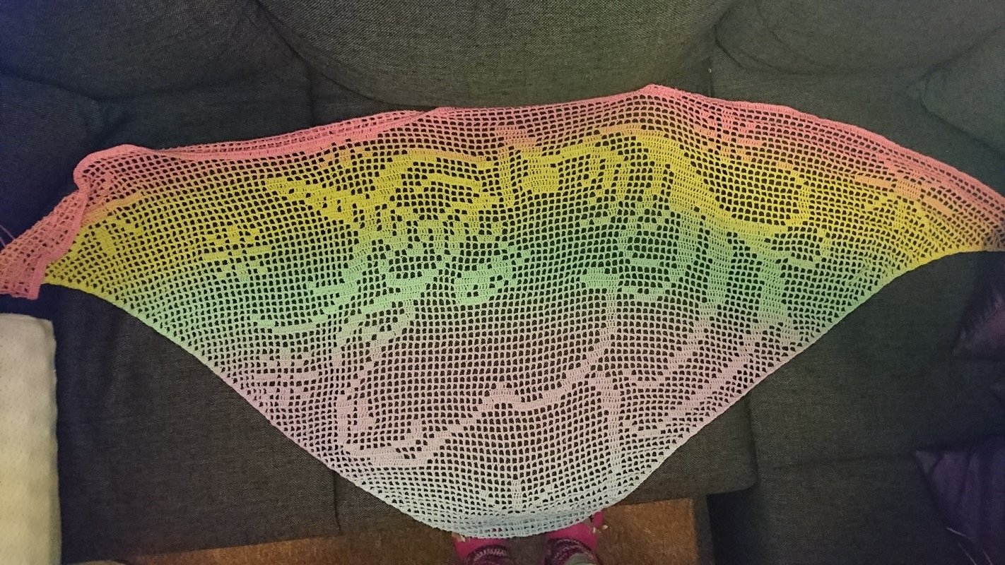 Motive scarf Unicorn, unicorn triangular scarf, crochet pattern